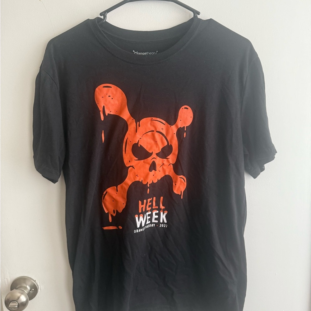 Orangetheory Black and Orange Short Sleeve Hell Week 2022 Tee